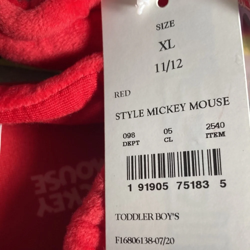 Mickey Mouse Slippers Toddler Size 11